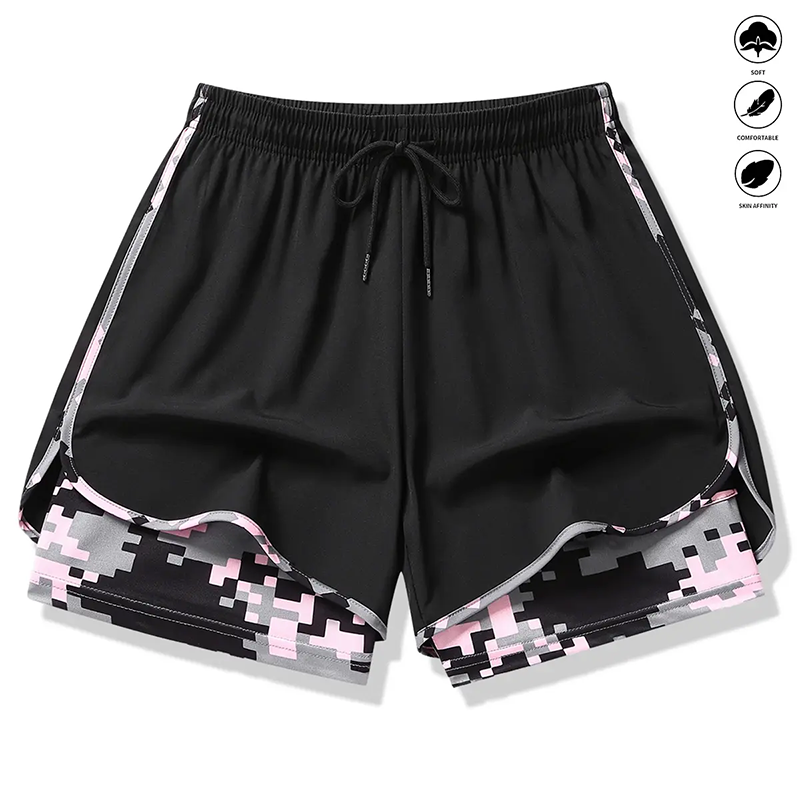 🩳 50% OFF NOW! ✨ 2-in-1 Athletic Shorts – Breathable Fabric, Camo Liner & Side Pockets for Women 🏃‍♀️