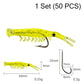 🐟💪 50PCS Soft Shrimp Lures – Realistic texture, sharp hidden hooks. Works in rivers, lakes & sea. No more missed strikes! 🏆🎣