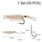 🐟💪 50PCS Soft Shrimp Lures – Realistic texture, sharp hidden hooks. Works in rivers, lakes & sea. No more missed strikes! 🏆🎣