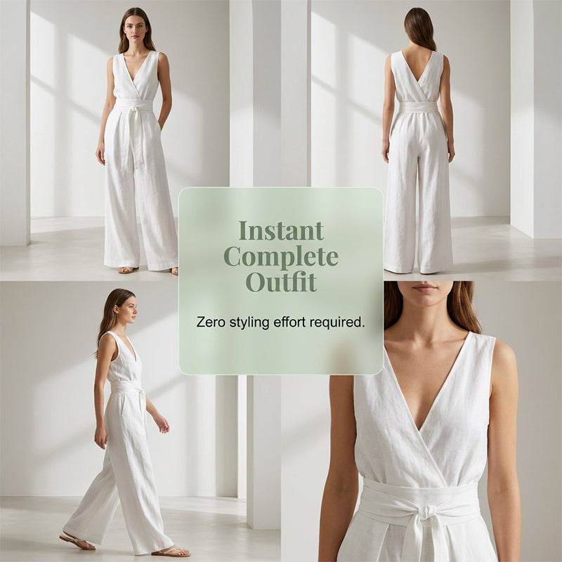 Summer Fashion Sleeveless Top & Wide-Leg Pants Set
