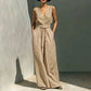 Summer Fashion Sleeveless Top & Wide-Leg Pants Set