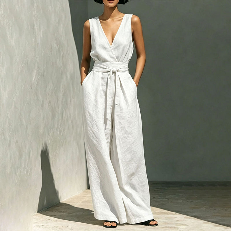 Summer Fashion Sleeveless Top & Wide-Leg Pants Set