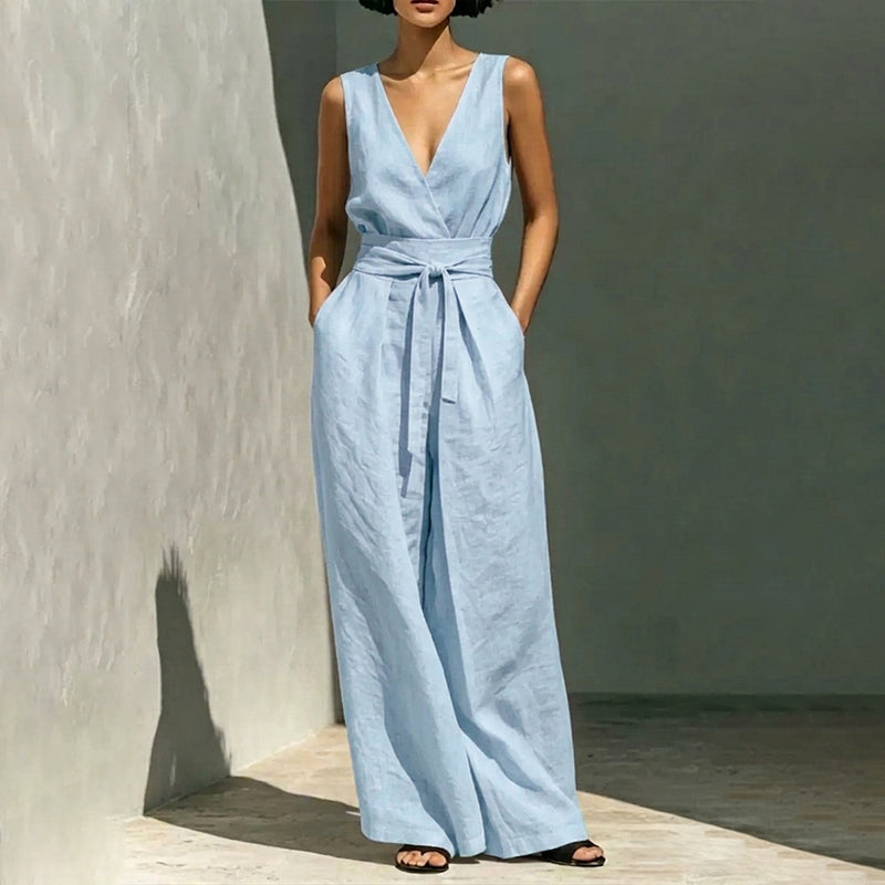 Summer Fashion Sleeveless Top & Wide-Leg Pants Set