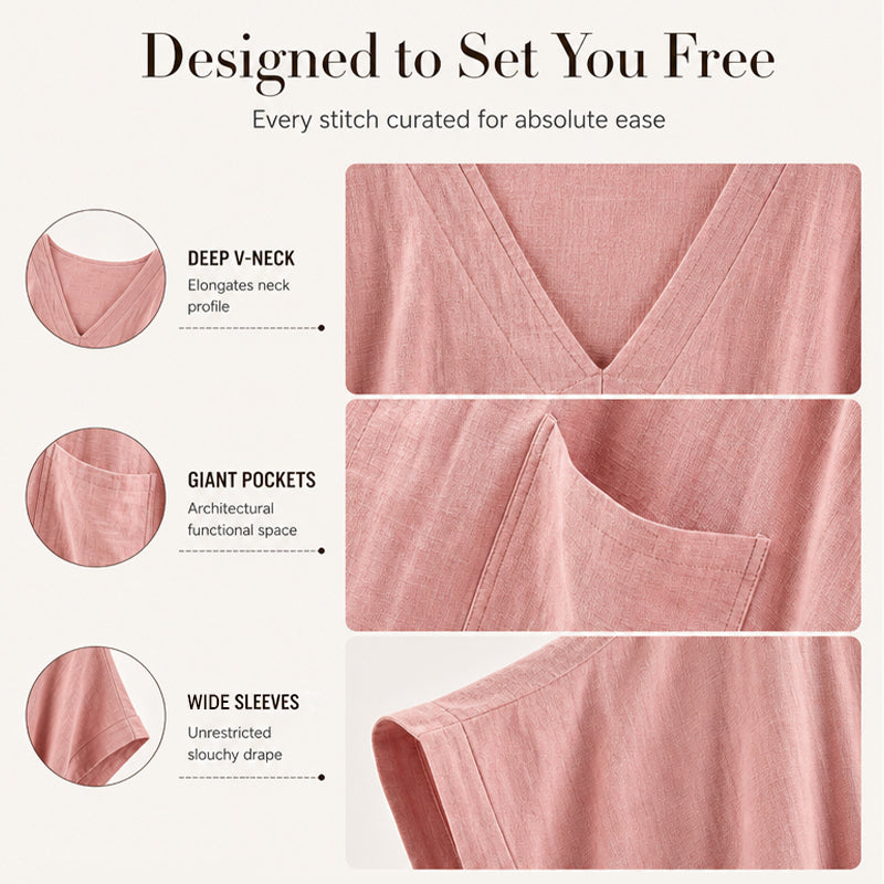 Women's Summer Loose V-Neck Jumpsuit
