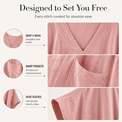 Women's Summer Loose V-Neck Jumpsuit