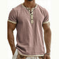 Men's Short Sleeve Breathable Henley Shirt