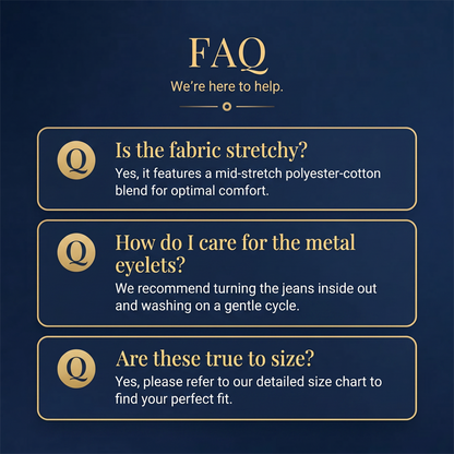 Women's Metal Eyelet Cutout Wide-Leg Jeans