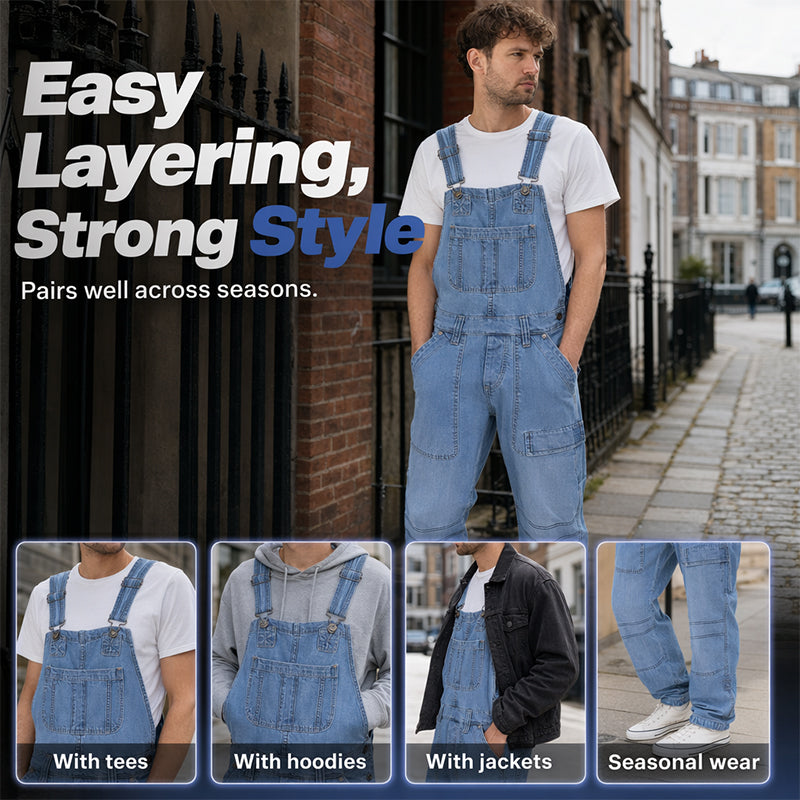 🔥Hot Sale -Men's Classic Fit Denim Overalls