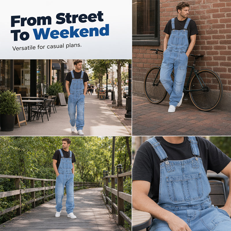 🔥Hot Sale -Men's Classic Fit Denim Overalls