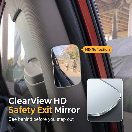 🔥 ClearView HD Safety Exit Mirror - See behind before you step out!! 👁️🛡️