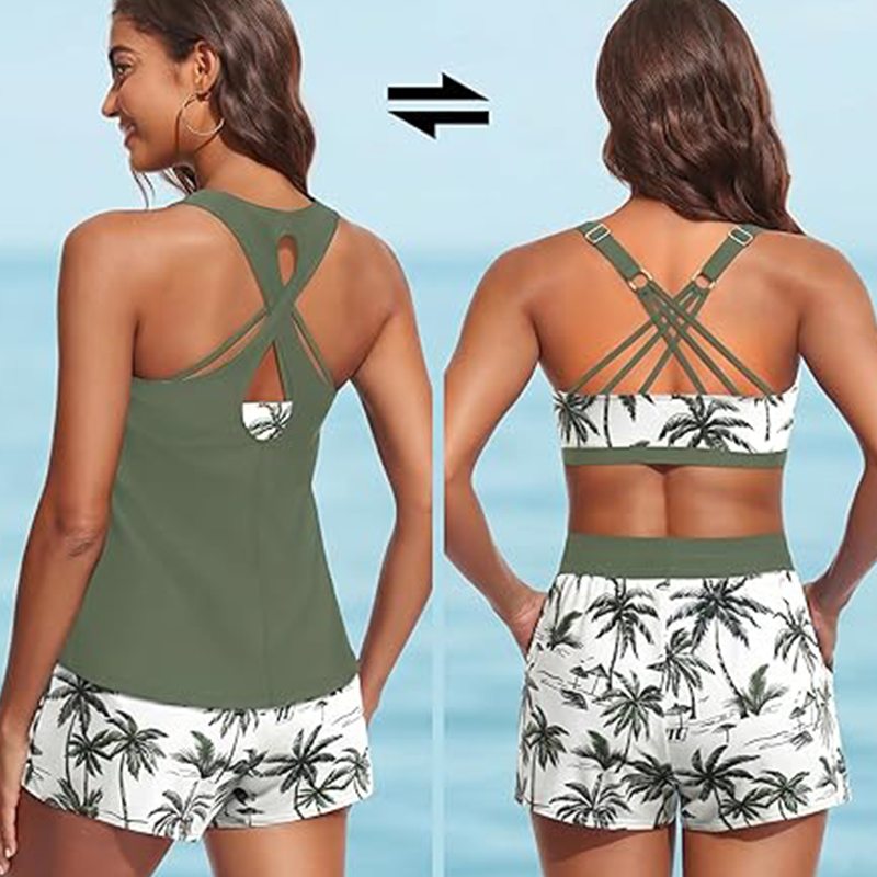 🏖️ Versatile 3-Piece Tankini Set — Perfect for Beach, Vacation, Pool Parties & Cruise