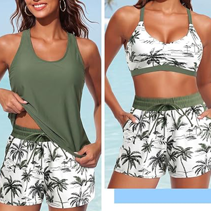 🏖️ Versatile 3-Piece Tankini Set — Perfect for Beach, Vacation, Pool Parties & Cruise