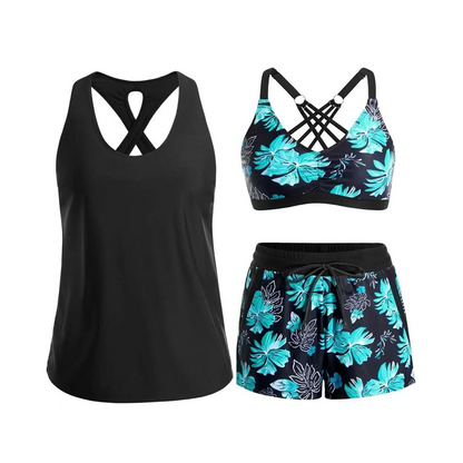 🏖️ Versatile 3-Piece Tankini Set — Perfect for Beach, Vacation, Pool Parties & Cruise