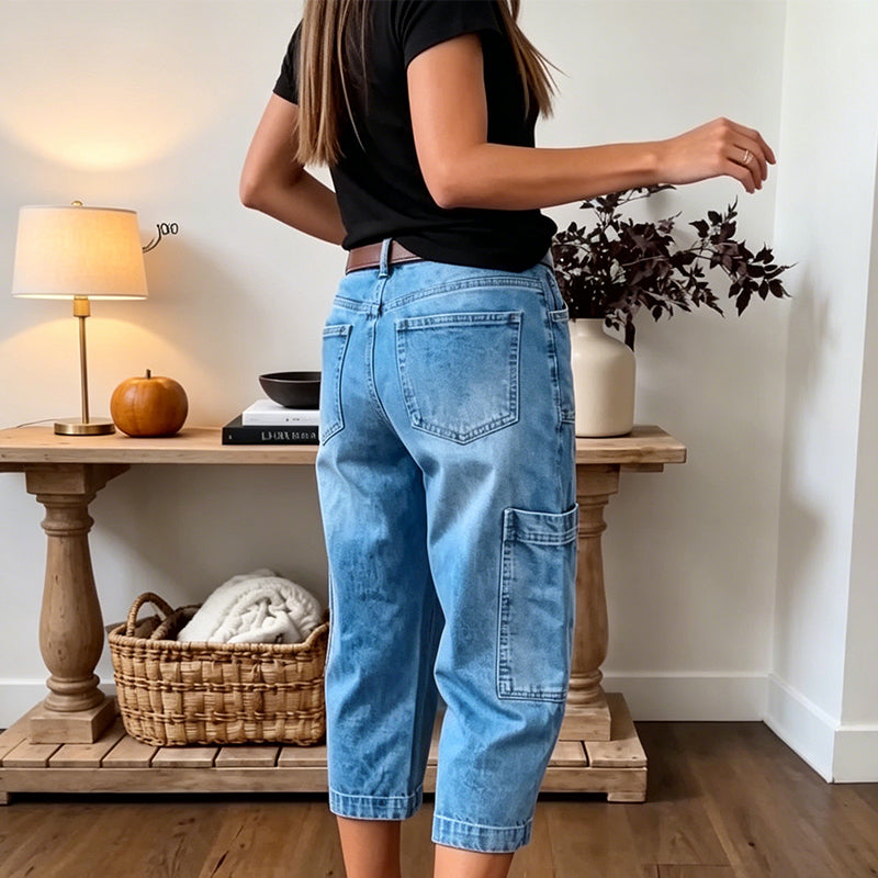 👖 50% OFF! 🌸 Women's Casual Stretchy Cropped Denim Pants – Comfortable & versatile – Perfect for casual days, summer outings or office chic – breathable and stylish ✨🌿