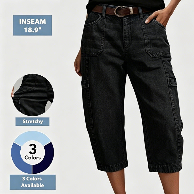 👖 50% OFF! 🌸 Women's Casual Stretchy Cropped Denim Pants – Comfortable & versatile – Perfect for casual days, summer outings or office chic – breathable and stylish ✨🌿