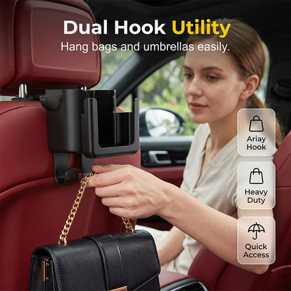 🎁2026 New Arrivals 50% OFF💥Space-Saving Car Cup Holder – Dual Hooks & Seat Organizer 🧹