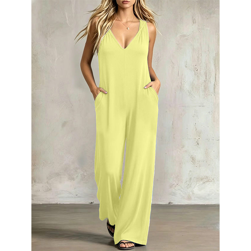Women's Effortless Summer V-Neck Jumpsuit