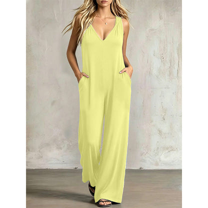 Women's Effortless Summer V-Neck Jumpsuit