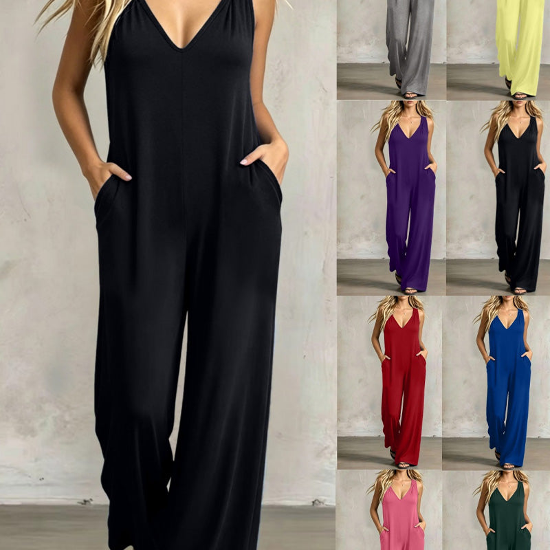 Women's Effortless Summer V-Neck Jumpsuit