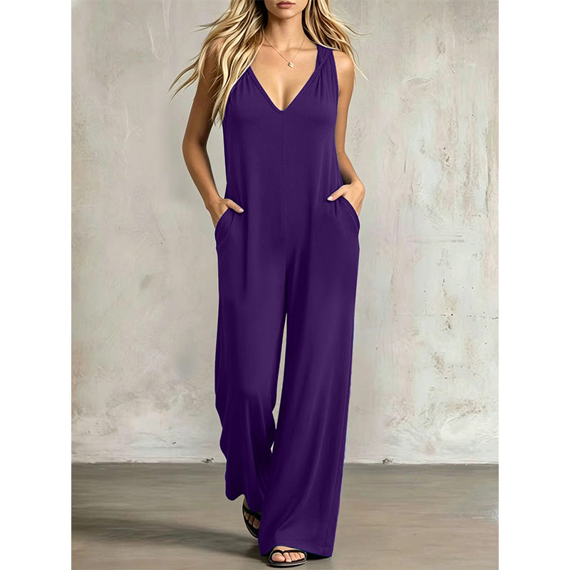 Women's Effortless Summer V-Neck Jumpsuit