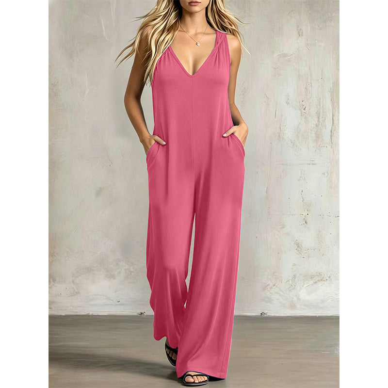 Women's Effortless Summer V-Neck Jumpsuit