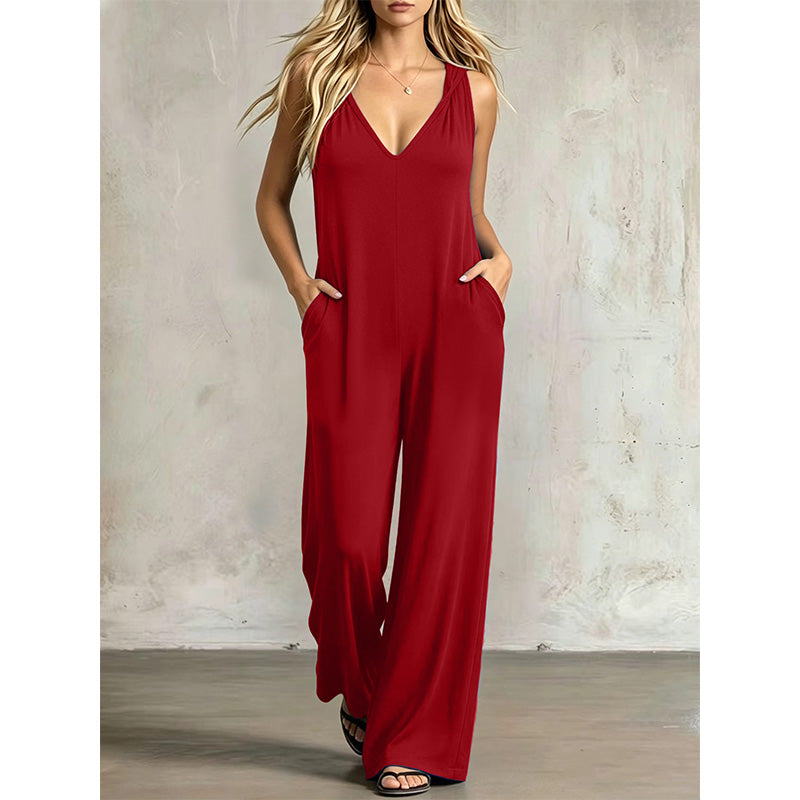 Women's Effortless Summer V-Neck Jumpsuit