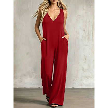 Women's Effortless Summer V-Neck Jumpsuit