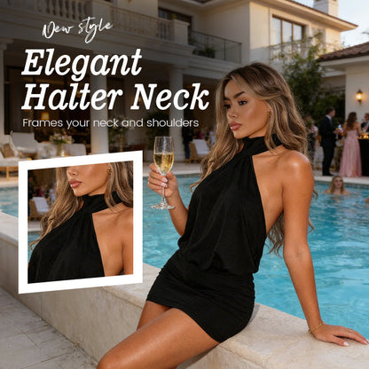Sexy Halter Backless Bodycon Mini Dress
