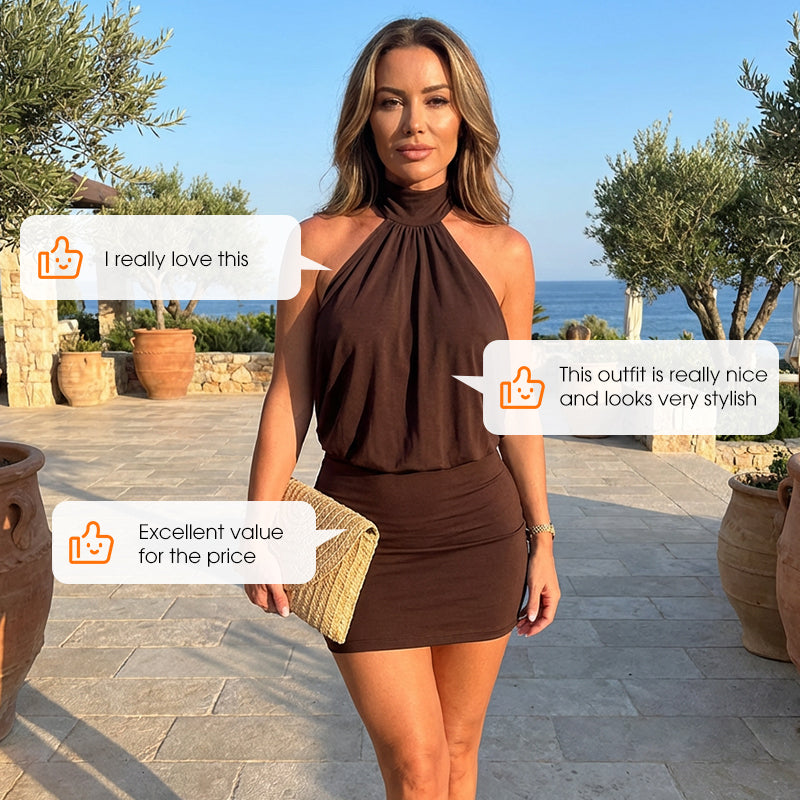 Sexy Halter Backless Bodycon Mini Dress