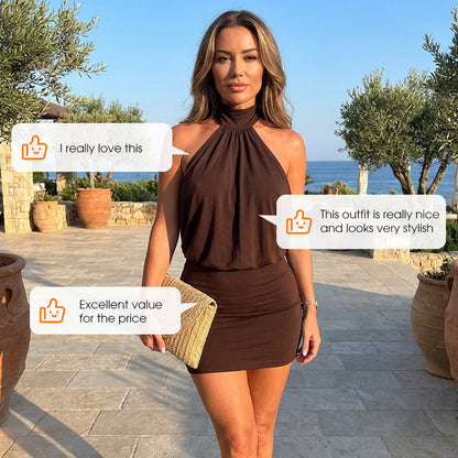 Sexy Halter Backless Bodycon Mini Dress
