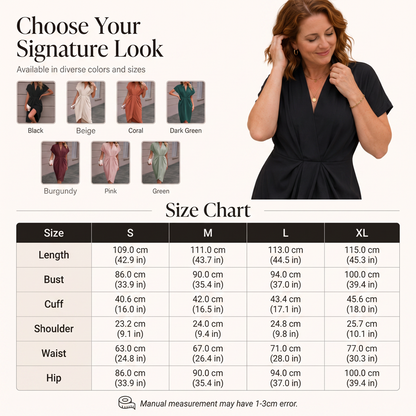 Women's Elegant V-Neck Ruched Dress