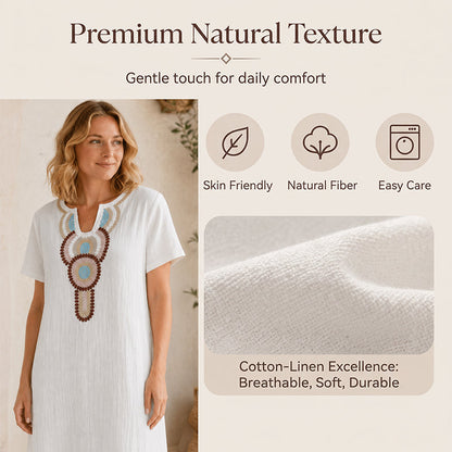 💕Women's Embroidered Maxi Dress with Front Slit