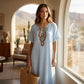 💕Women's Embroidered Maxi Dress with Front Slit
