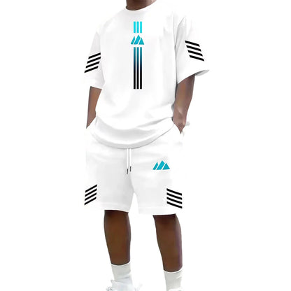 👕☀️ Men's Summer T-Shirt & Shorts Set – Gradient design, breathable & lightweight – Perfect for hot days & casual outings 🩳