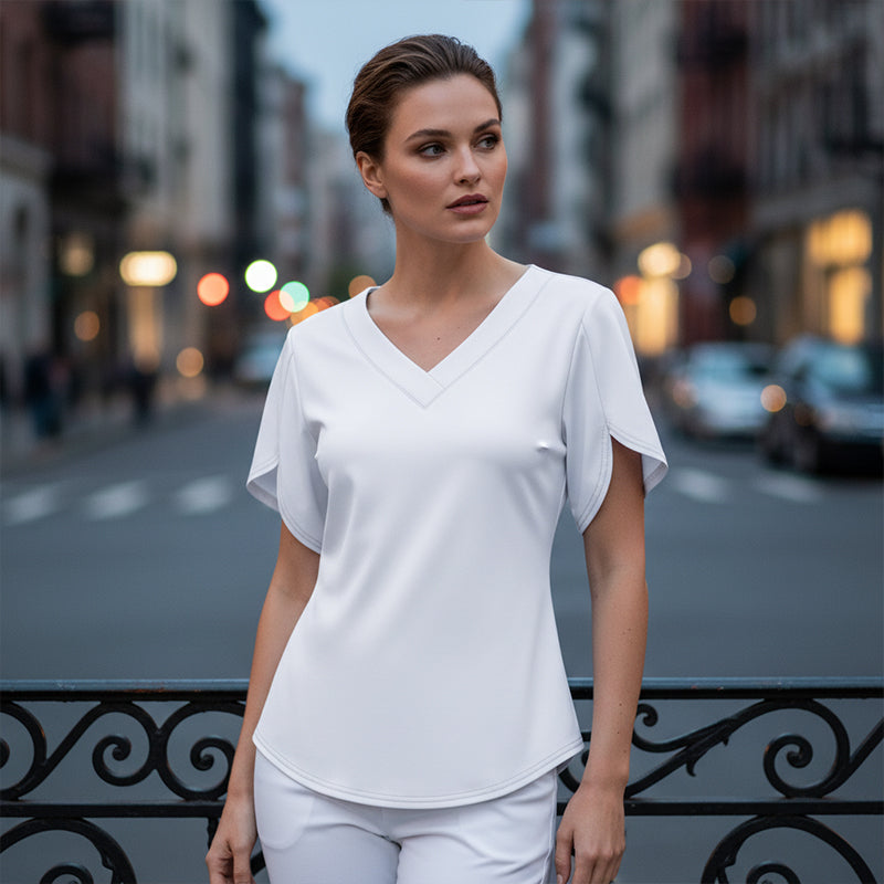 🌸 50% OFF NOW! 👚 V-Neck Flutter Sleeve Blouse – Soft fabric, flattering fit & lightweight – Perfect for office, dates & everyday chic ✨