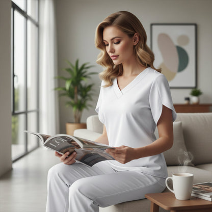 🌸 50% OFF NOW! 👚 V-Neck Flutter Sleeve Blouse – Soft fabric, flattering fit & lightweight – Perfect for office, dates & everyday chic ✨
