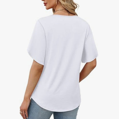 🌸 50% OFF NOW! 👚 V-Neck Flutter Sleeve Blouse – Soft fabric, flattering fit & lightweight – Perfect for office, dates & everyday chic ✨