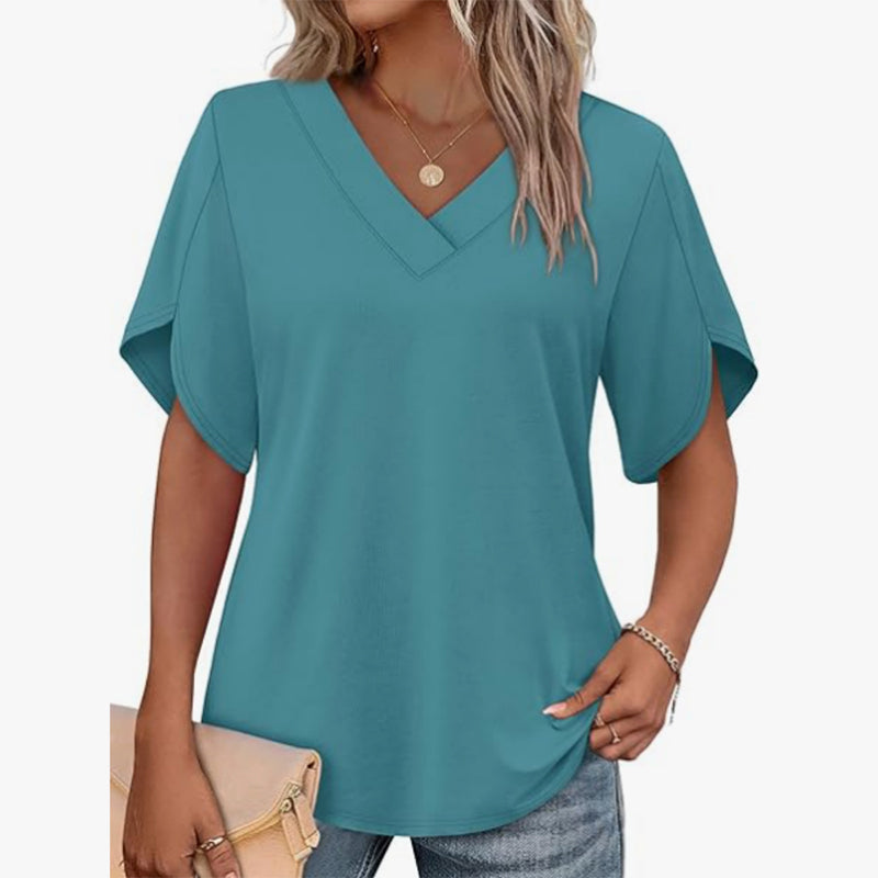 🌸 50% OFF NOW! 👚 V-Neck Flutter Sleeve Blouse – Soft fabric, flattering fit & lightweight – Perfect for office, dates & everyday chic ✨