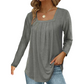 🔥Only £12.99 Last Day Promotion!🎁🌿 Cotton Elegant Pleated Square Neck Top