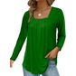 🔥Only £12.99 Last Day Promotion!🎁🌿 Cotton Elegant Pleated Square Neck Top