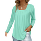 🔥Only £12.99 Last Day Promotion!🎁🌿 Cotton Elegant Pleated Square Neck Top