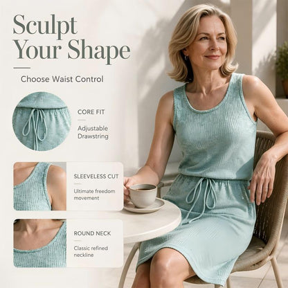 🔥50% OFF on selected products🎉Women's Square Neck Sleeveless Drawstring Waist Dress