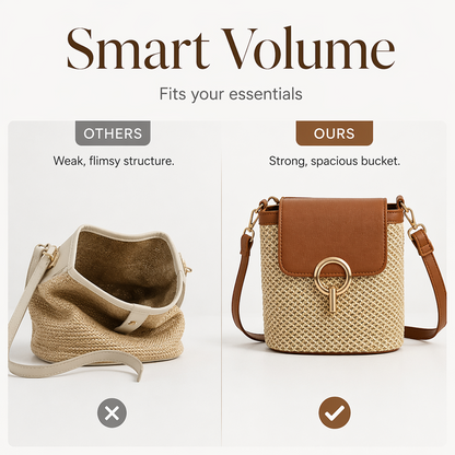 Women Straw Crossbody Handbag