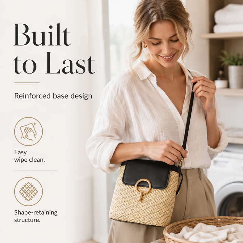 Women Straw Crossbody Handbag