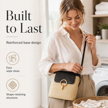 Women Straw Crossbody Handbag