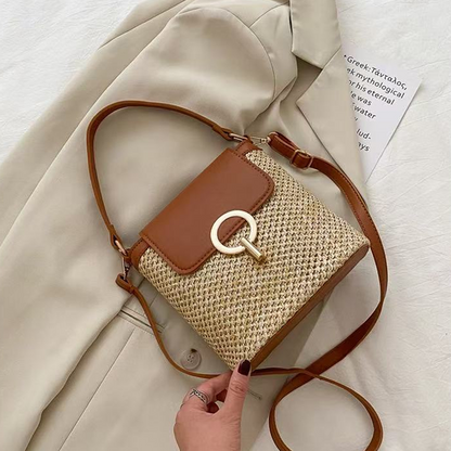 Women Straw Crossbody Handbag