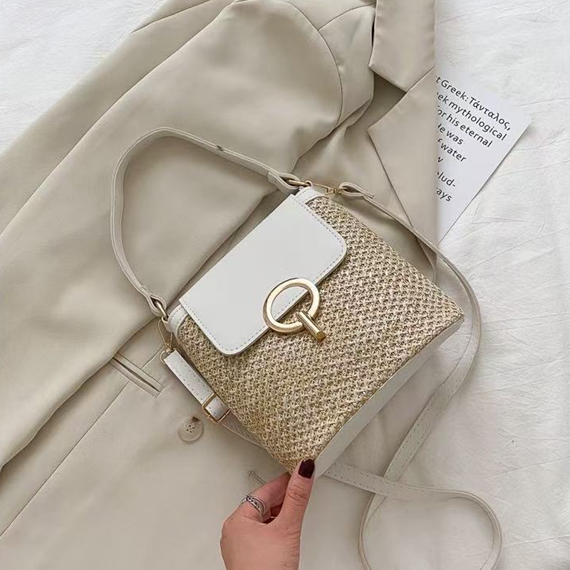 Women Straw Crossbody Handbag