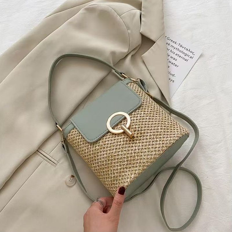 Women Straw Crossbody Handbag