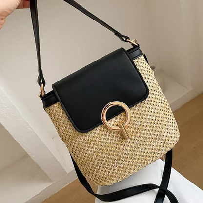Women Straw Crossbody Handbag