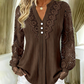 ✨New Arrivals & Special Offers-Women's Lace Patchwork V-Neck Long Sleeve Top